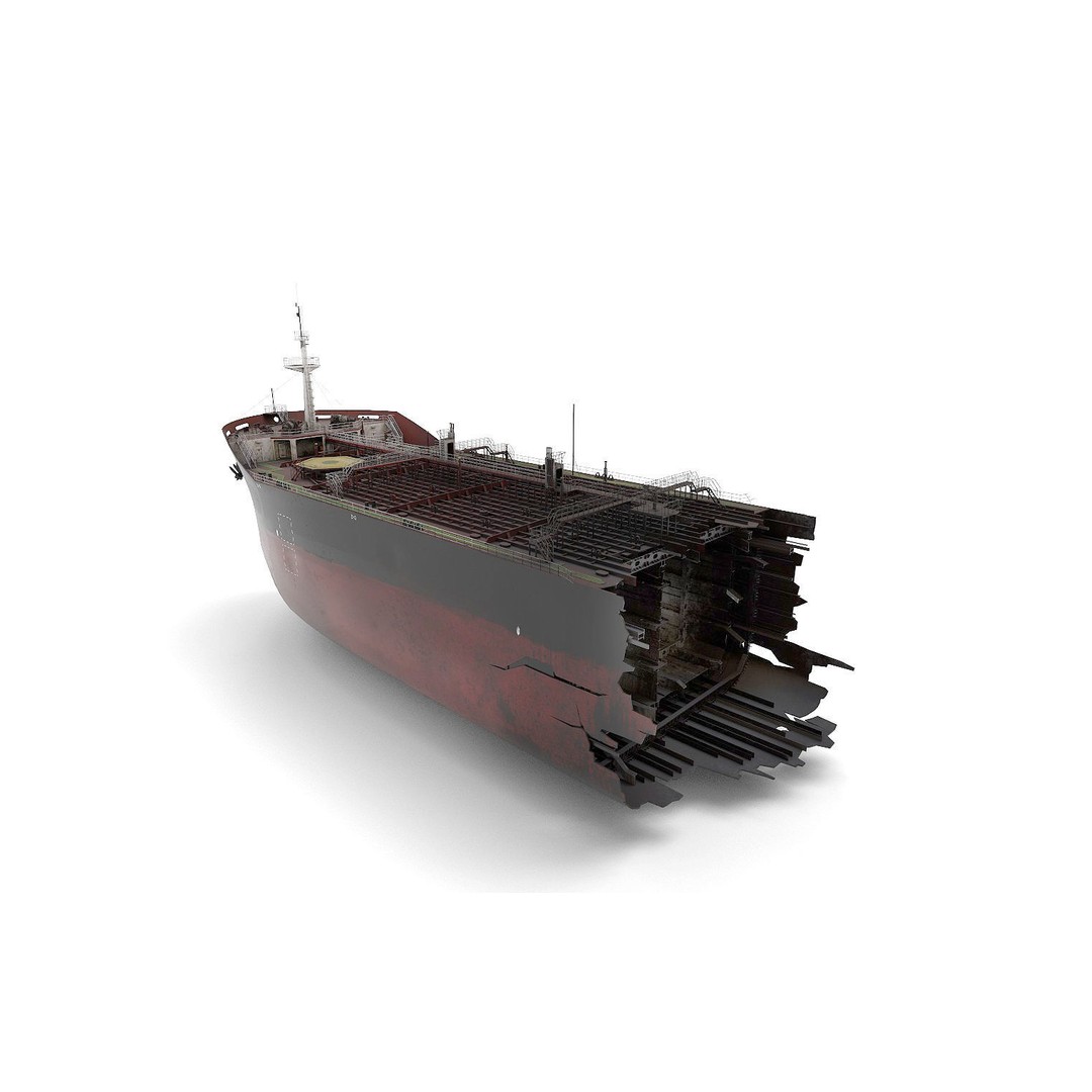 Shipwreck Oil Tanker 3D Model – Detailed PBR Asset, FBX, OBJ - View 8