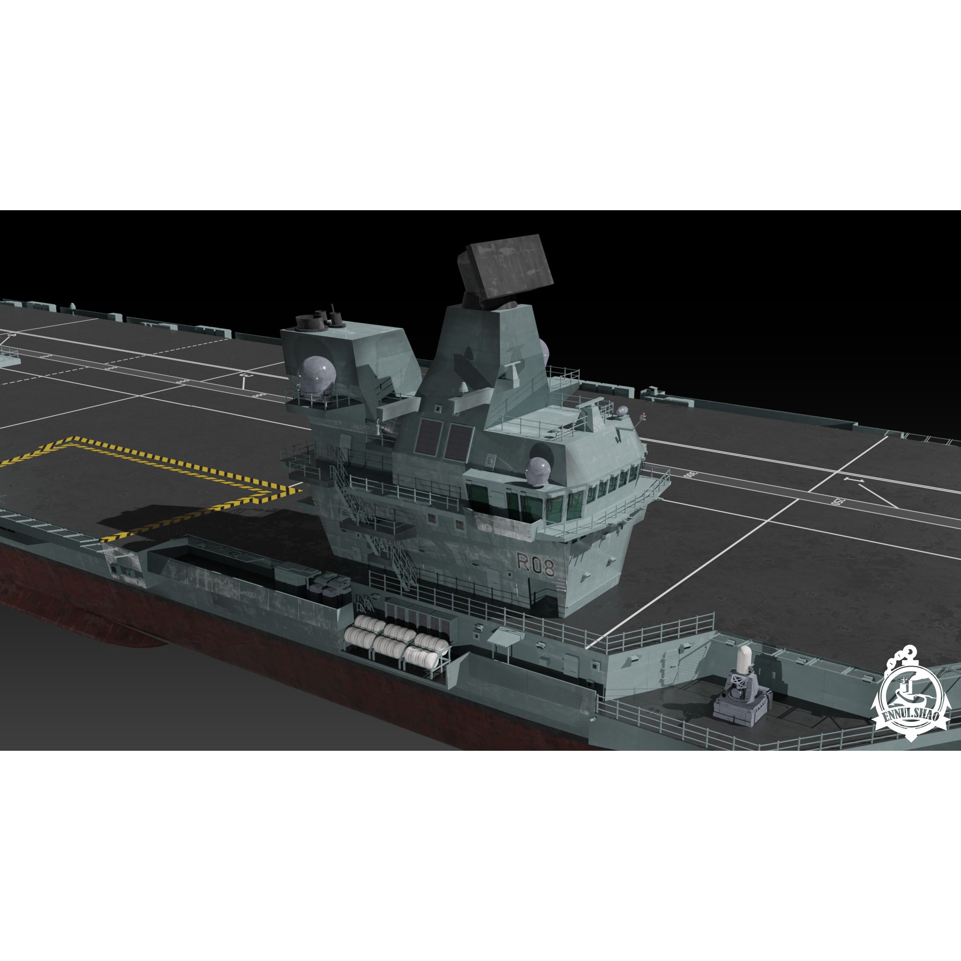 HMS Queen Elizabeth - Low-Poly Game-Ready 3D Model - View 11