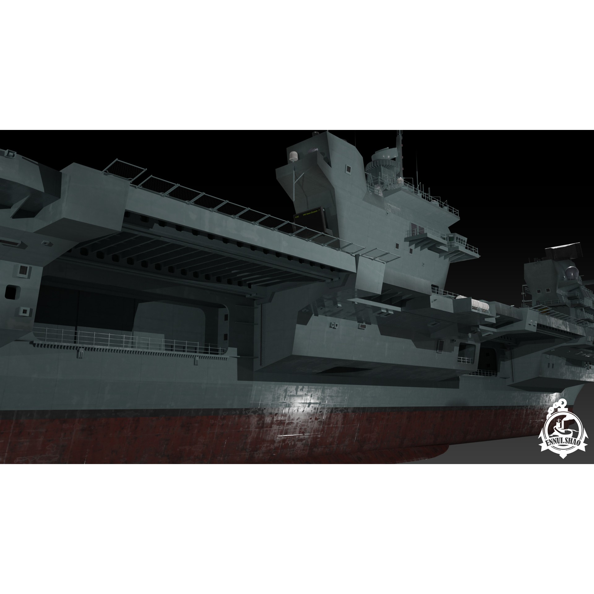 HMS Queen Elizabeth - Low-Poly Game-Ready 3D Model - View 13