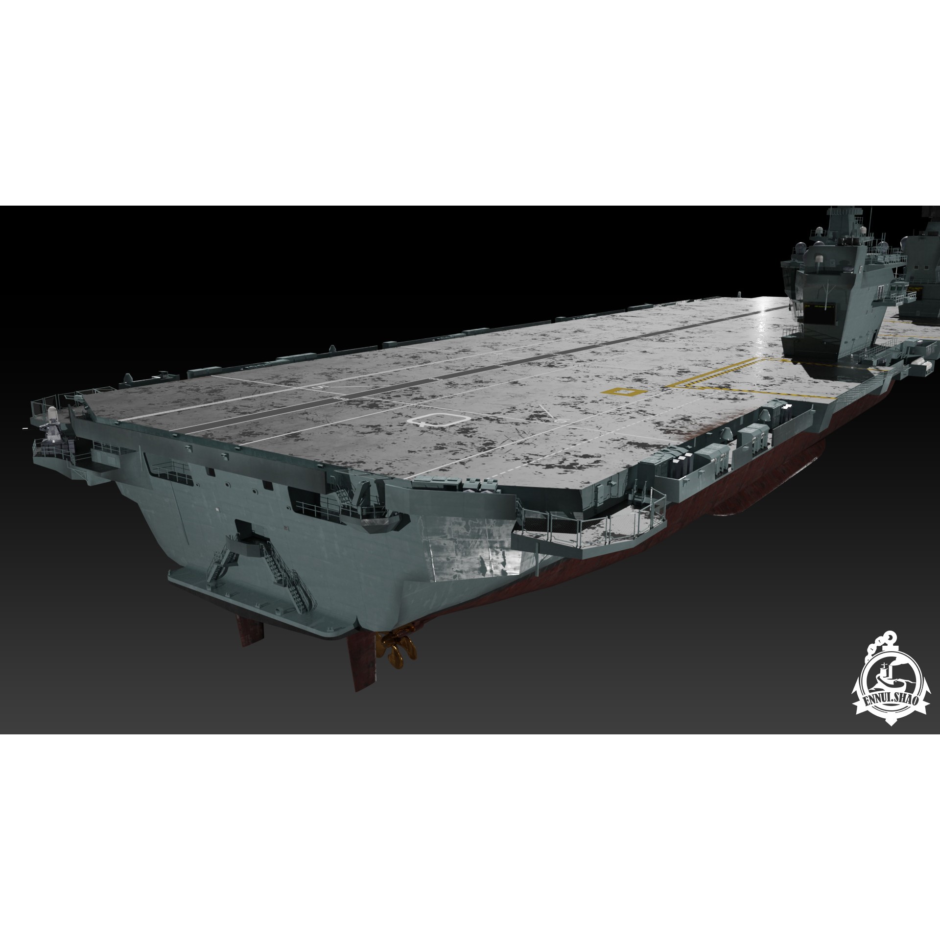 HMS Queen Elizabeth - Low-Poly Game-Ready 3D Model - View 14