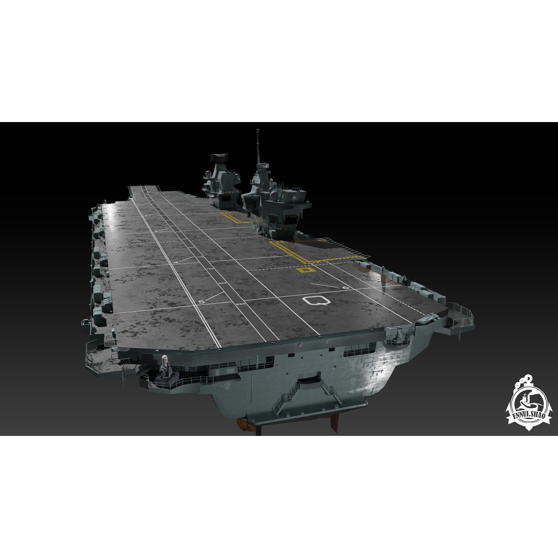 HMS Queen Elizabeth - Low-Poly Game-Ready 3D Model - View 15