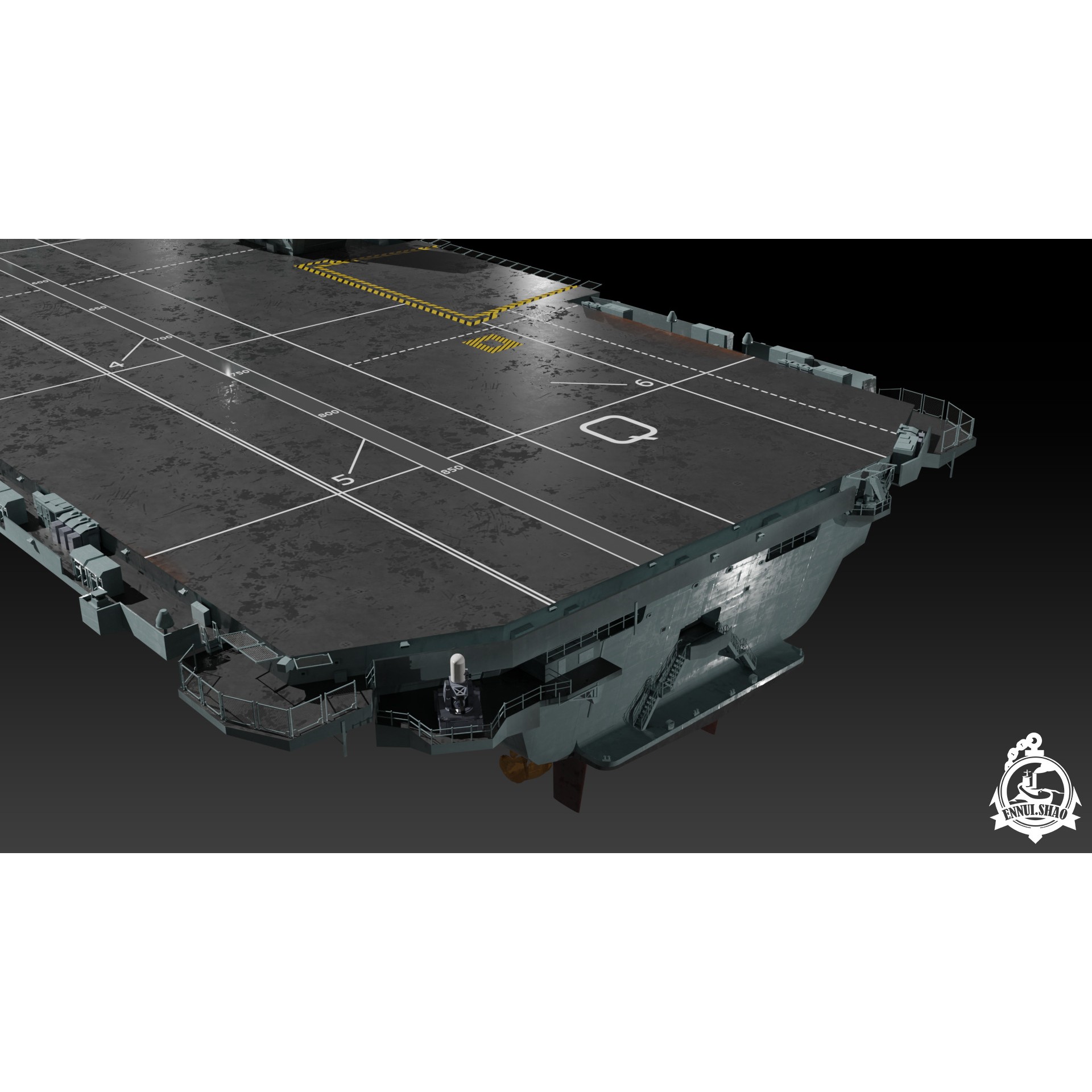 HMS Queen Elizabeth - Low-Poly Game-Ready 3D Model - View 16