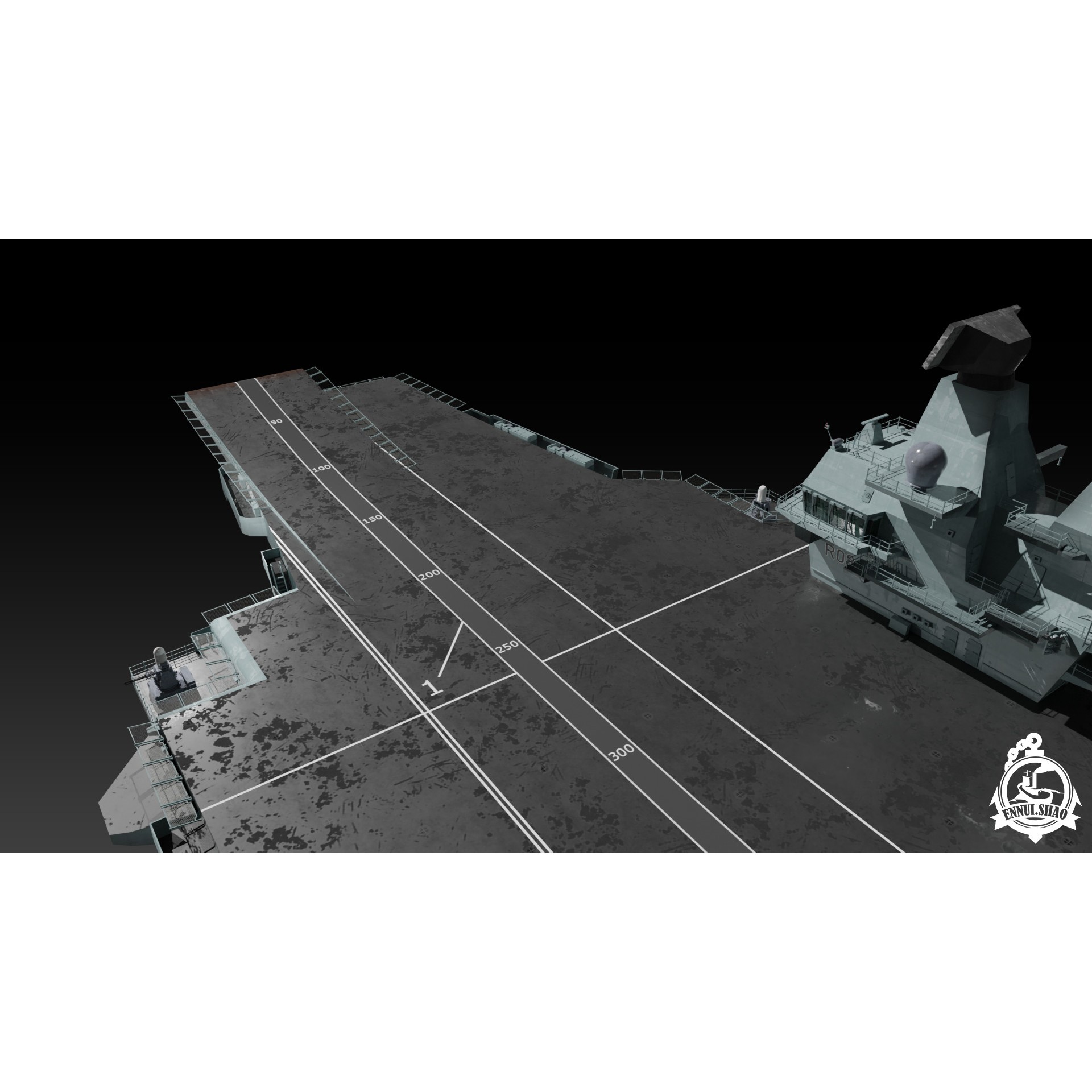 HMS Queen Elizabeth - Low-Poly Game-Ready 3D Model - View 18