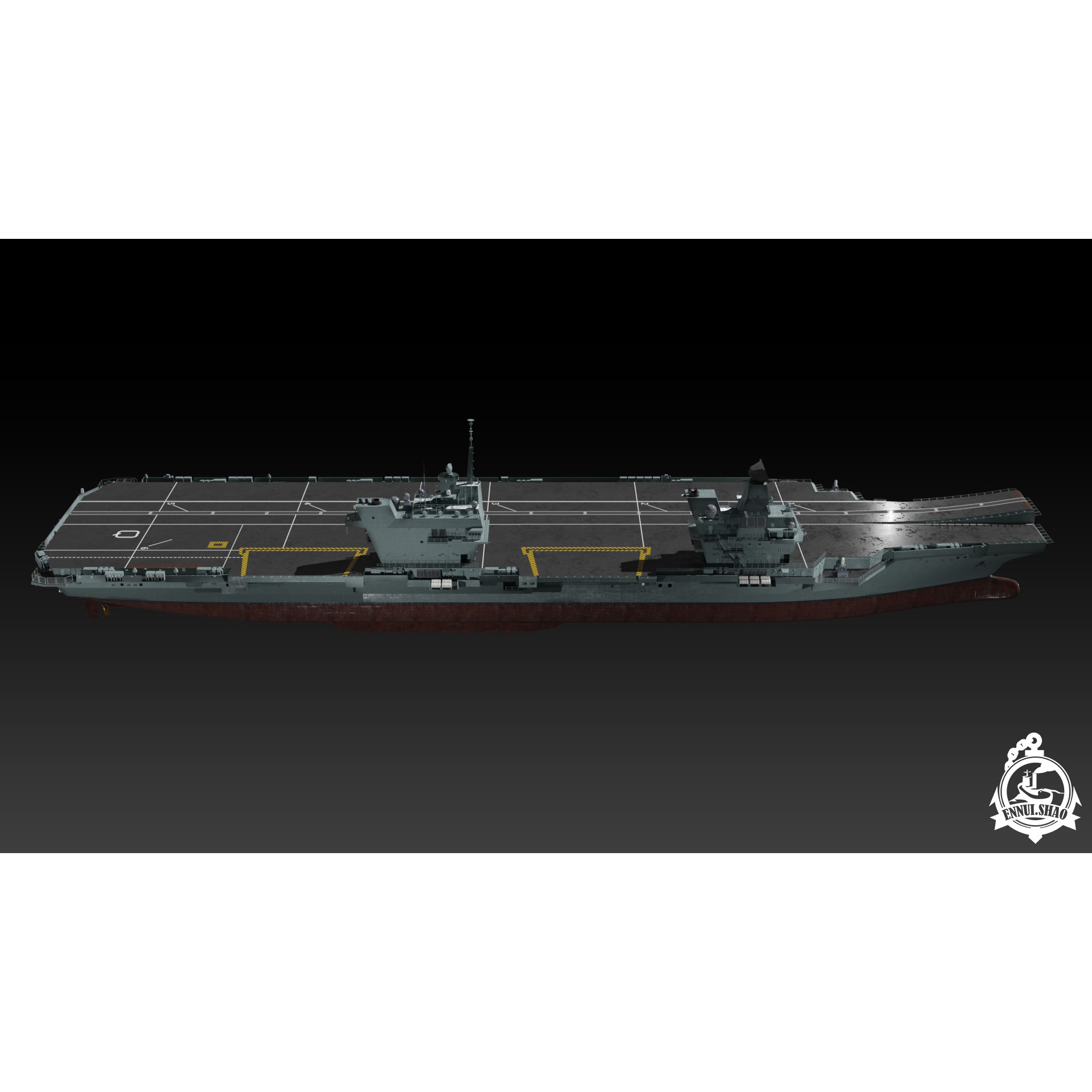 HMS Queen Elizabeth - Low-Poly Game-Ready 3D Model - View 4