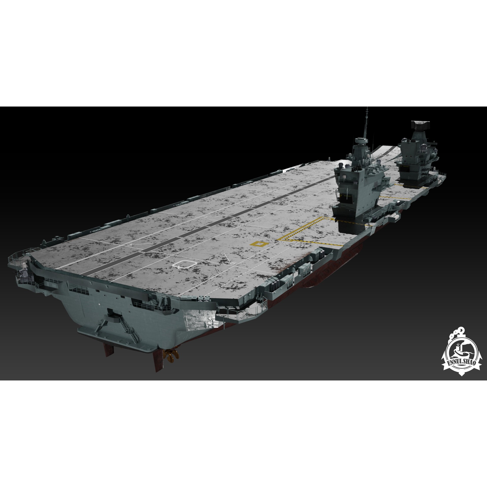 HMS Queen Elizabeth - Low-Poly Game-Ready 3D Model - View 5