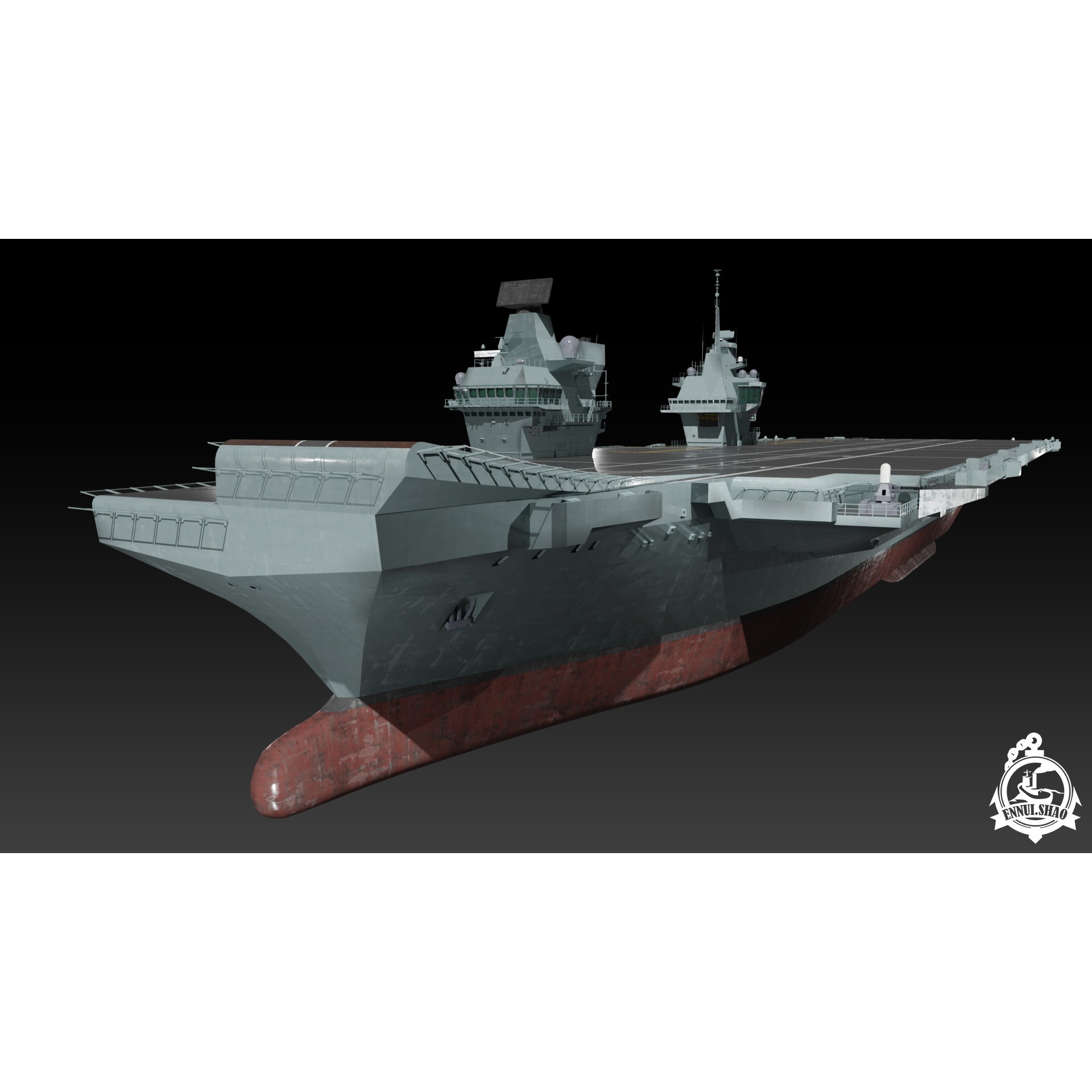 HMS Queen Elizabeth - Low-Poly Game-Ready 3D Model - View 8