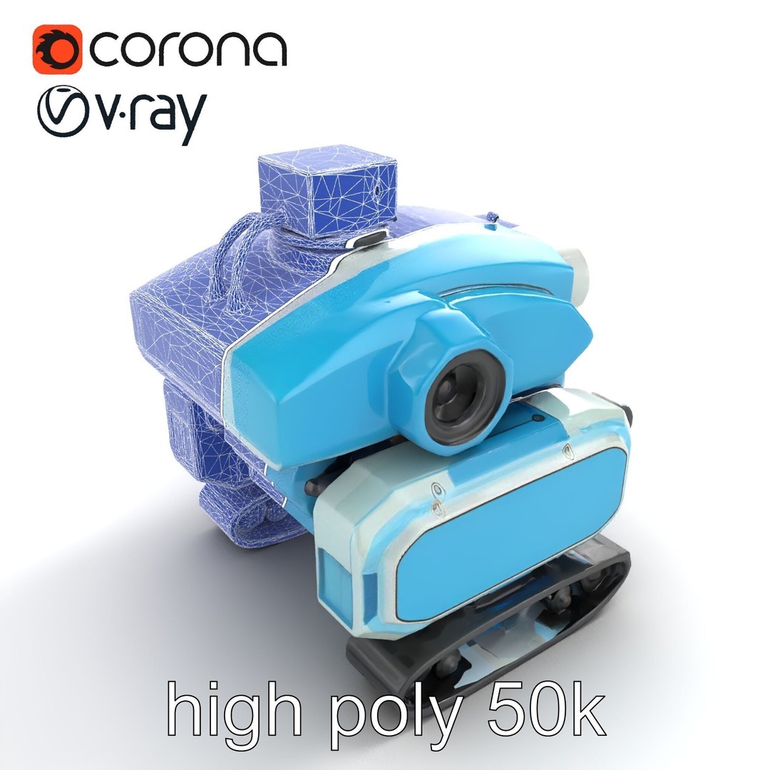 Underwater Maintenance Droid 3D Model – Low Poly Game Asset, FBX