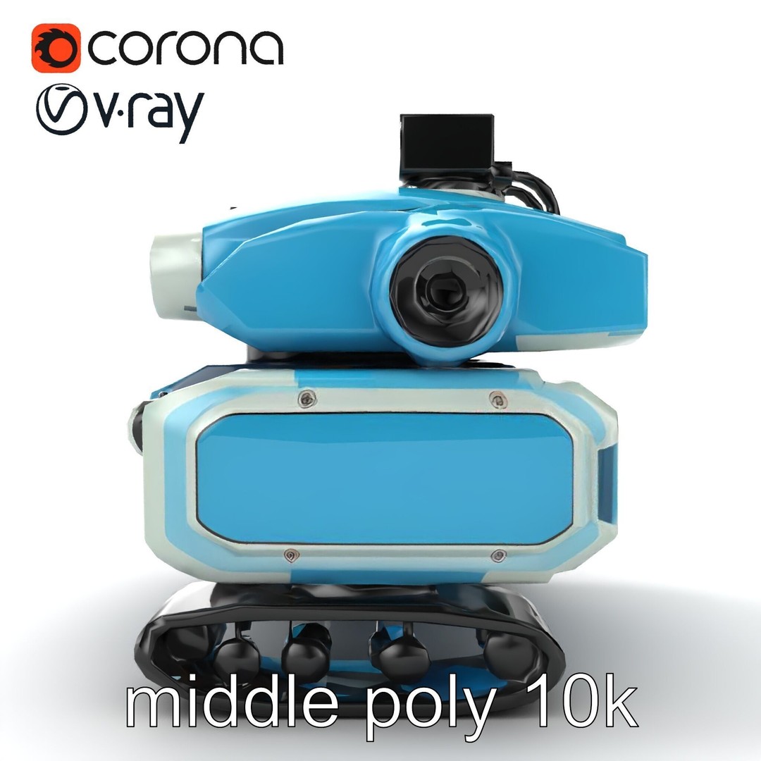 Underwater Maintenance Droid 3D Model – Low Poly Game Asset, FBX - View 14