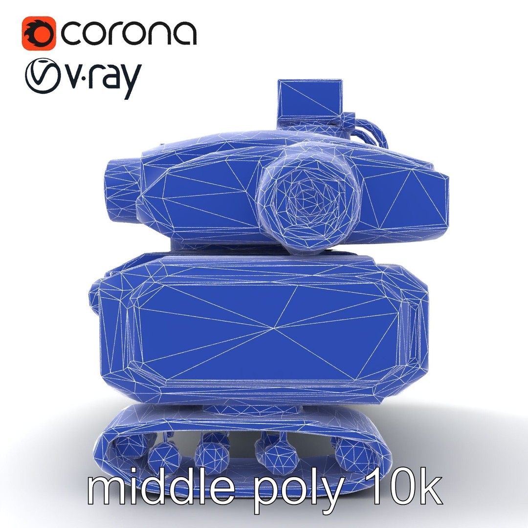 Underwater Maintenance Droid 3D Model – Low Poly Game Asset, FBX - View 15