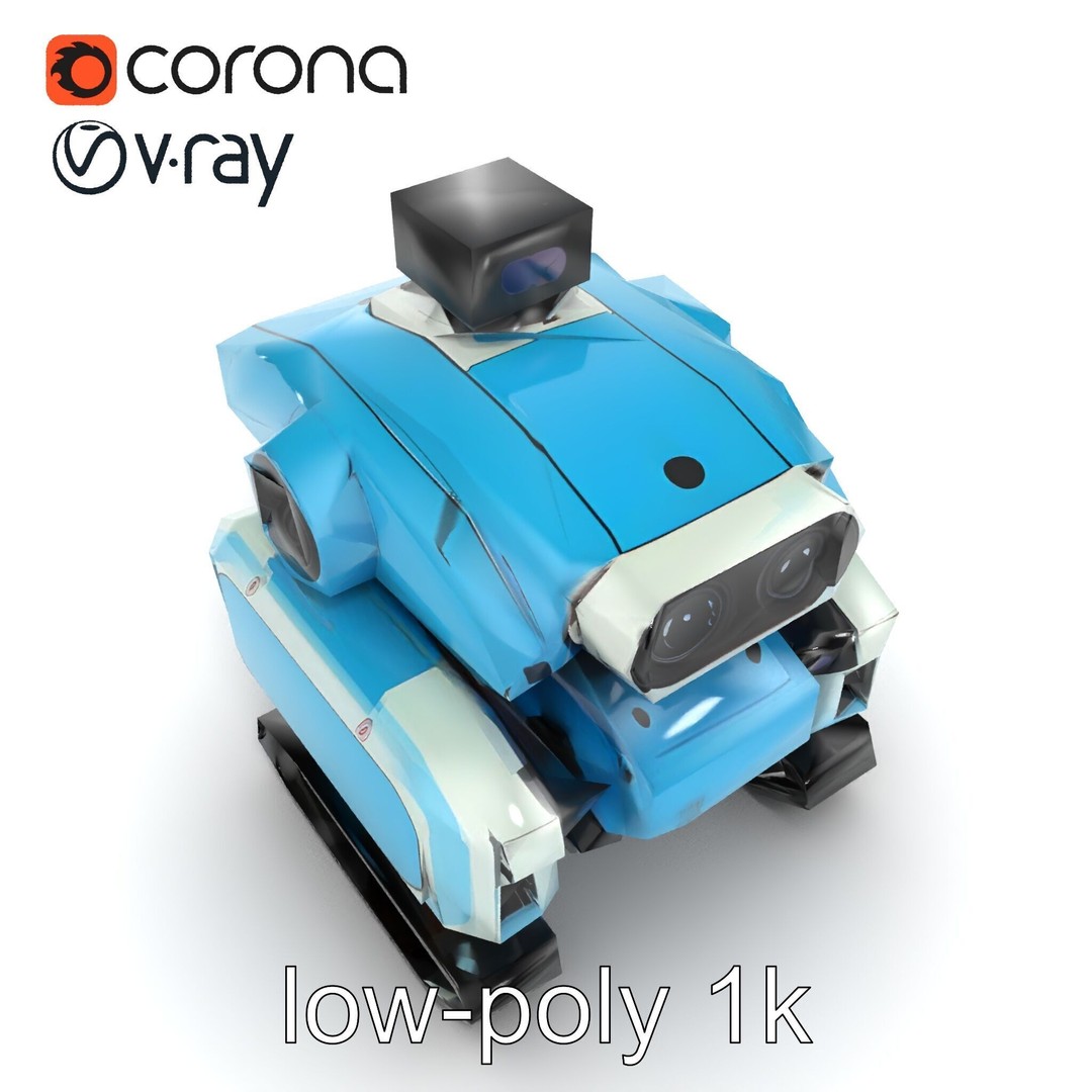 Underwater Maintenance Droid 3D Model – Low Poly Game Asset, FBX - View 16