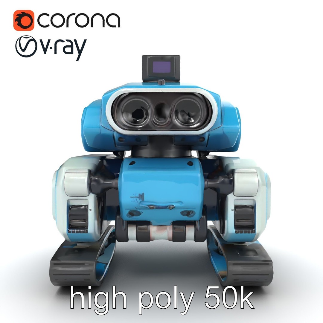 Underwater Maintenance Droid 3D Model – Low Poly Game Asset, FBX - View 18