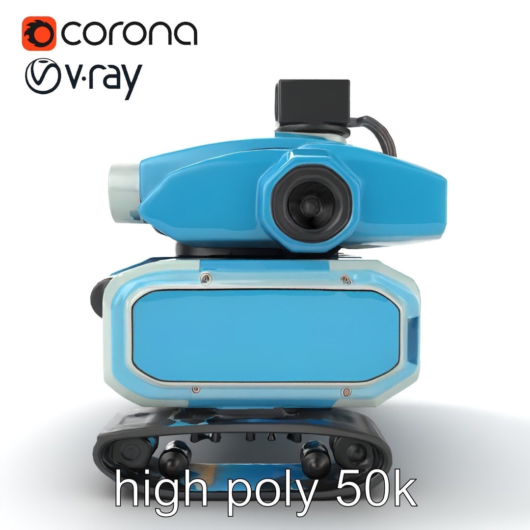 Underwater Maintenance Droid 3D Model – Low Poly Game Asset, FBX - View 20