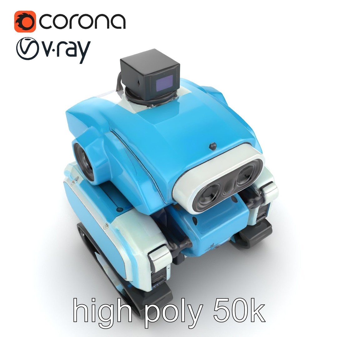 Underwater Maintenance Droid 3D Model – Low Poly Game Asset, FBX - View 22