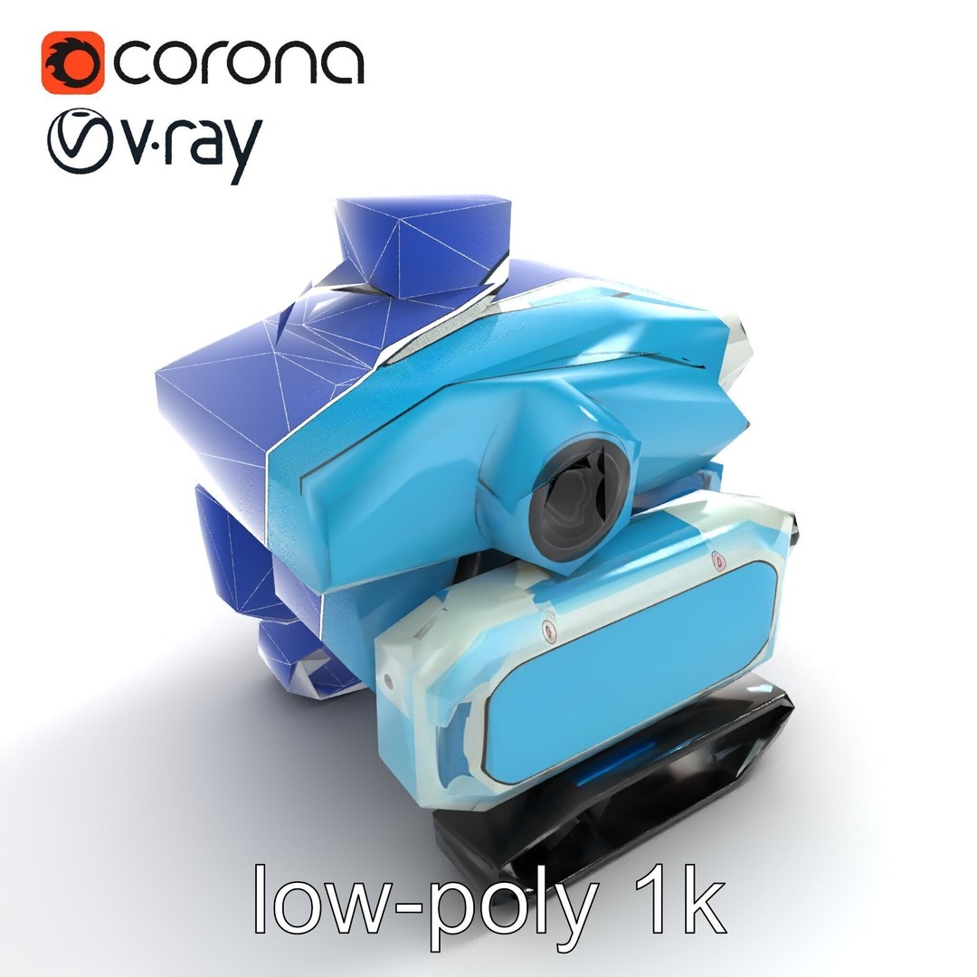 Underwater Maintenance Droid 3D Model – Low Poly Game Asset, FBX - View 26