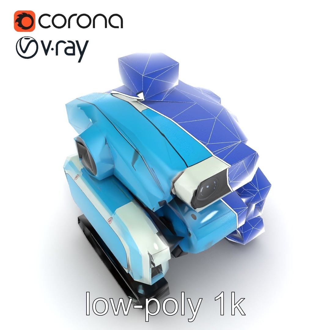 Underwater Maintenance Droid 3D Model – Low Poly Game Asset, FBX - View 27