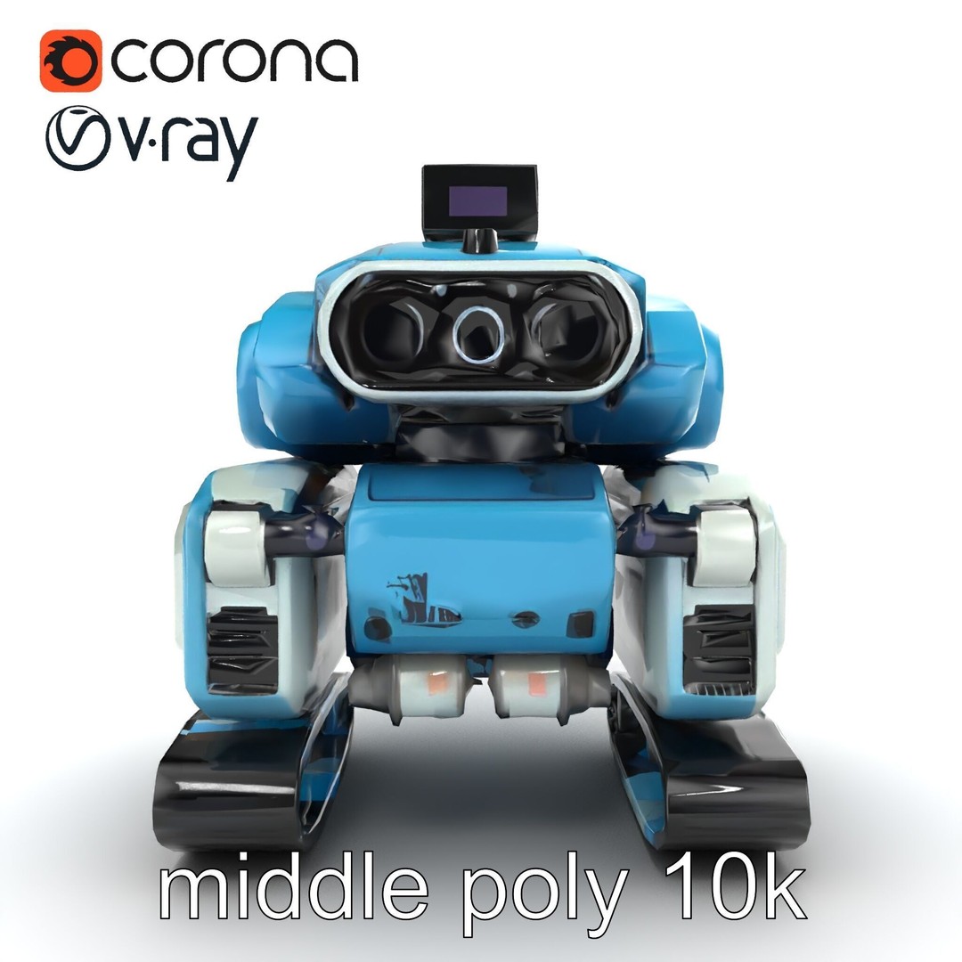 Underwater Maintenance Droid 3D Model – Low Poly Game Asset, FBX - View 28