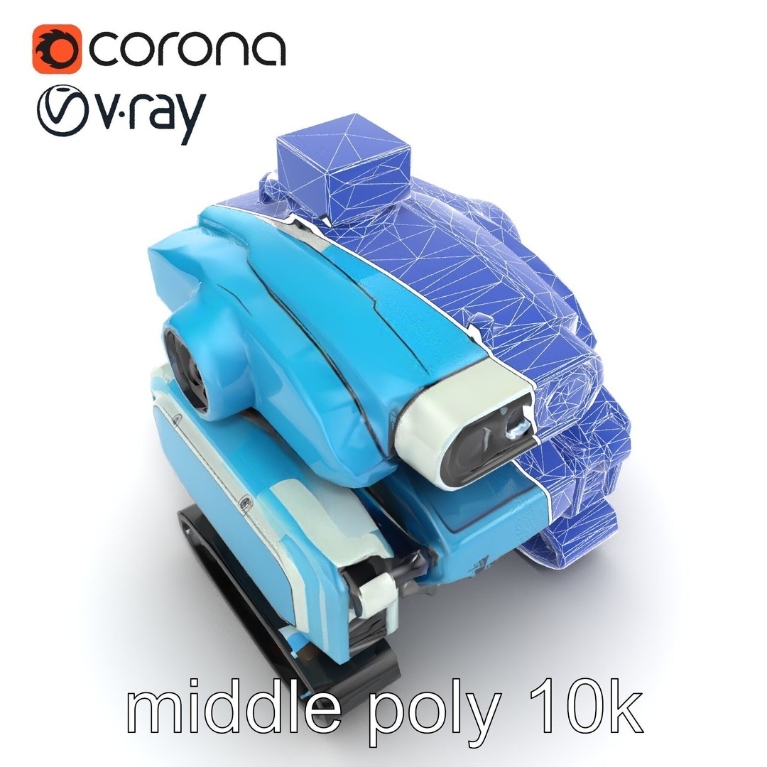 Underwater Maintenance Droid 3D Model – Low Poly Game Asset, FBX - View 31