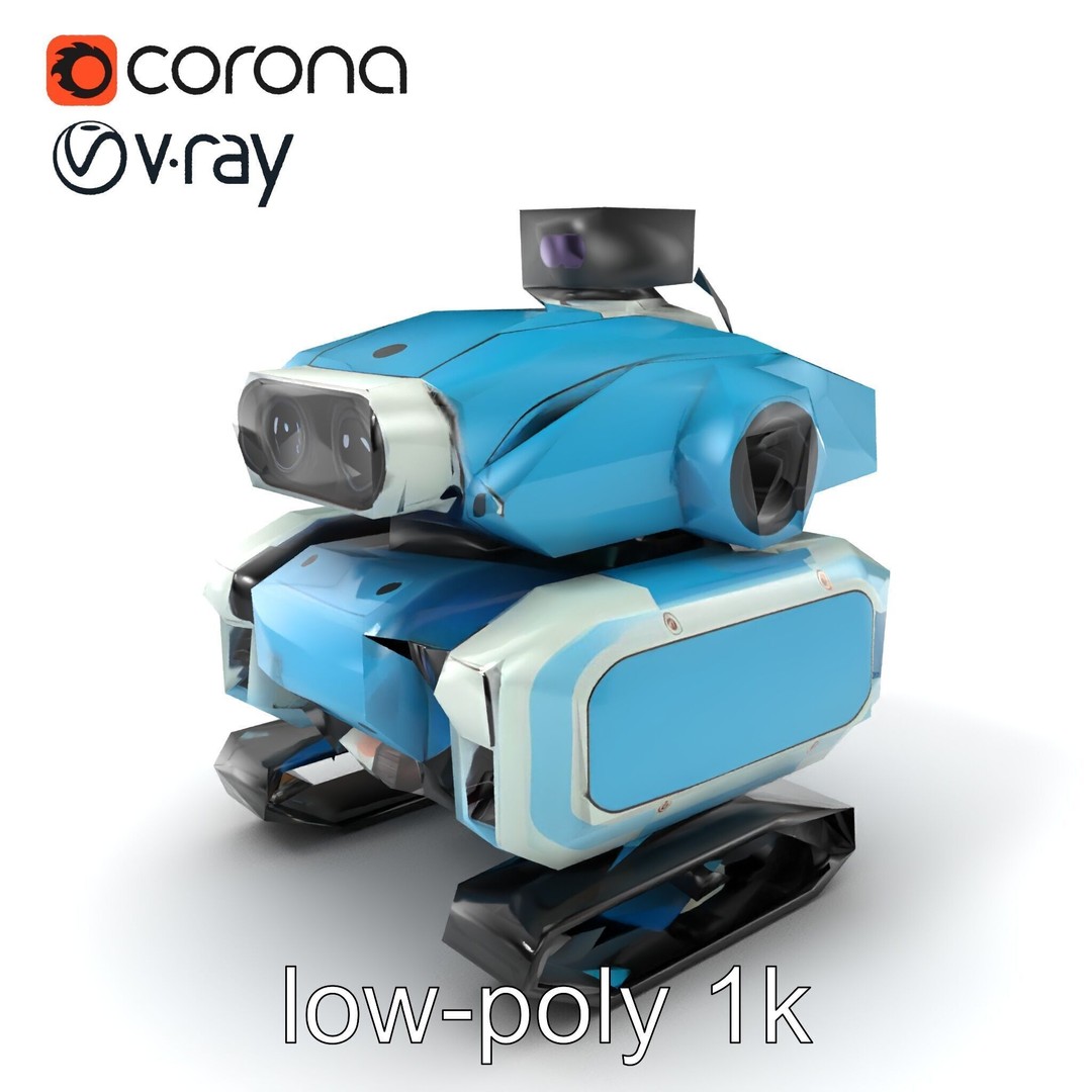 Underwater Maintenance Droid 3D Model – Low Poly Game Asset, FBX - View 6
