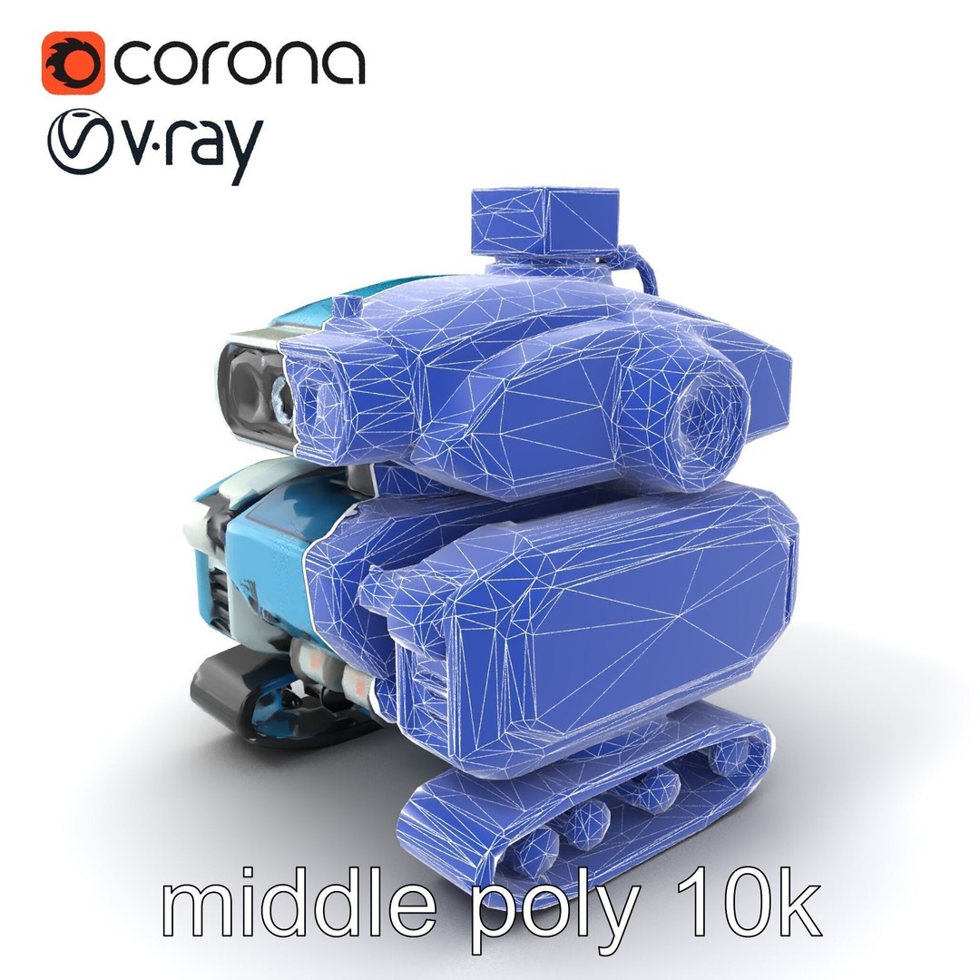 Underwater Maintenance Droid 3D Model – Low Poly Game Asset, FBX - View 7