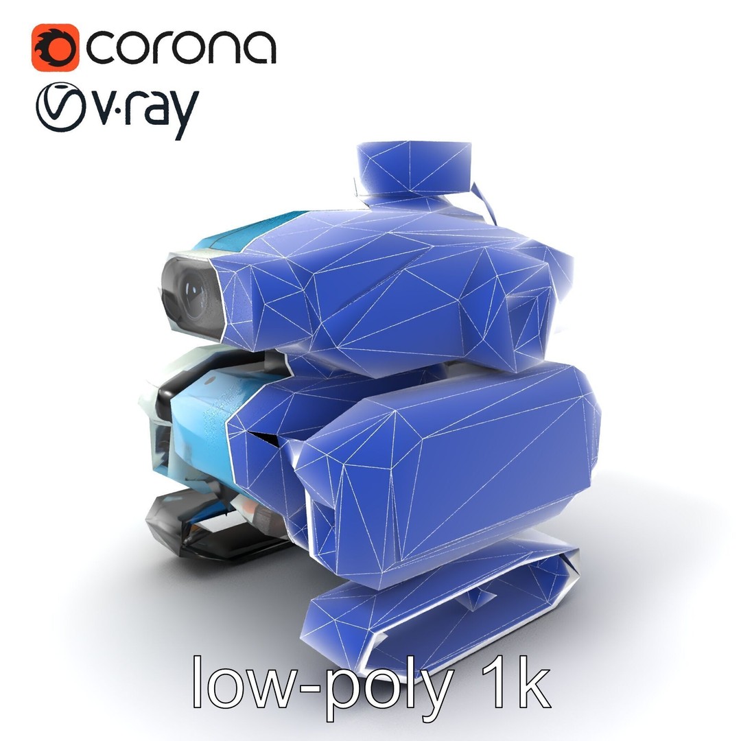 Underwater Maintenance Droid 3D Model – Low Poly Game Asset, FBX - View 8