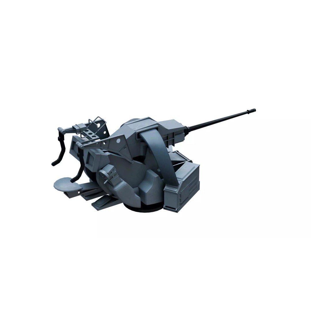 KBA 25 80 Machine Gun System 3D Model – PBR Naval Weapon, Blender, FBX, OBJ - View 5