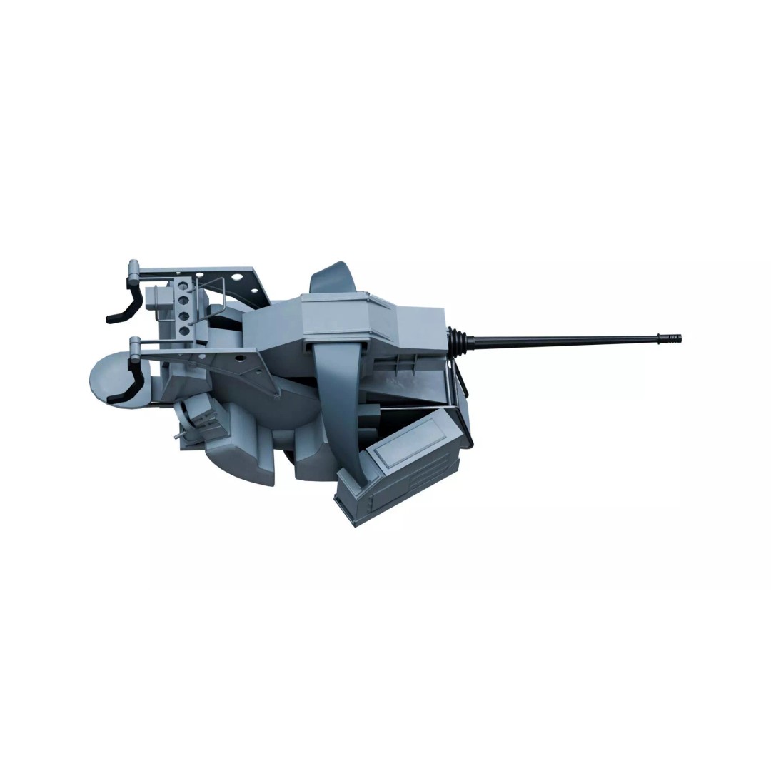 KBA 25 80 Machine Gun System 3D Model – PBR Naval Weapon, Blender, FBX, OBJ - View 6