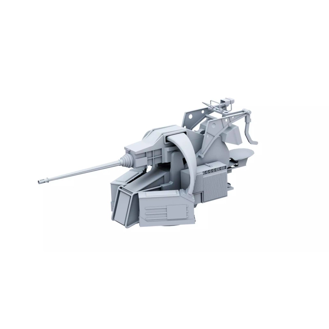 KBA 25 80 Machine Gun System 3D Model – PBR Naval Weapon, Blender, FBX, OBJ - View 7