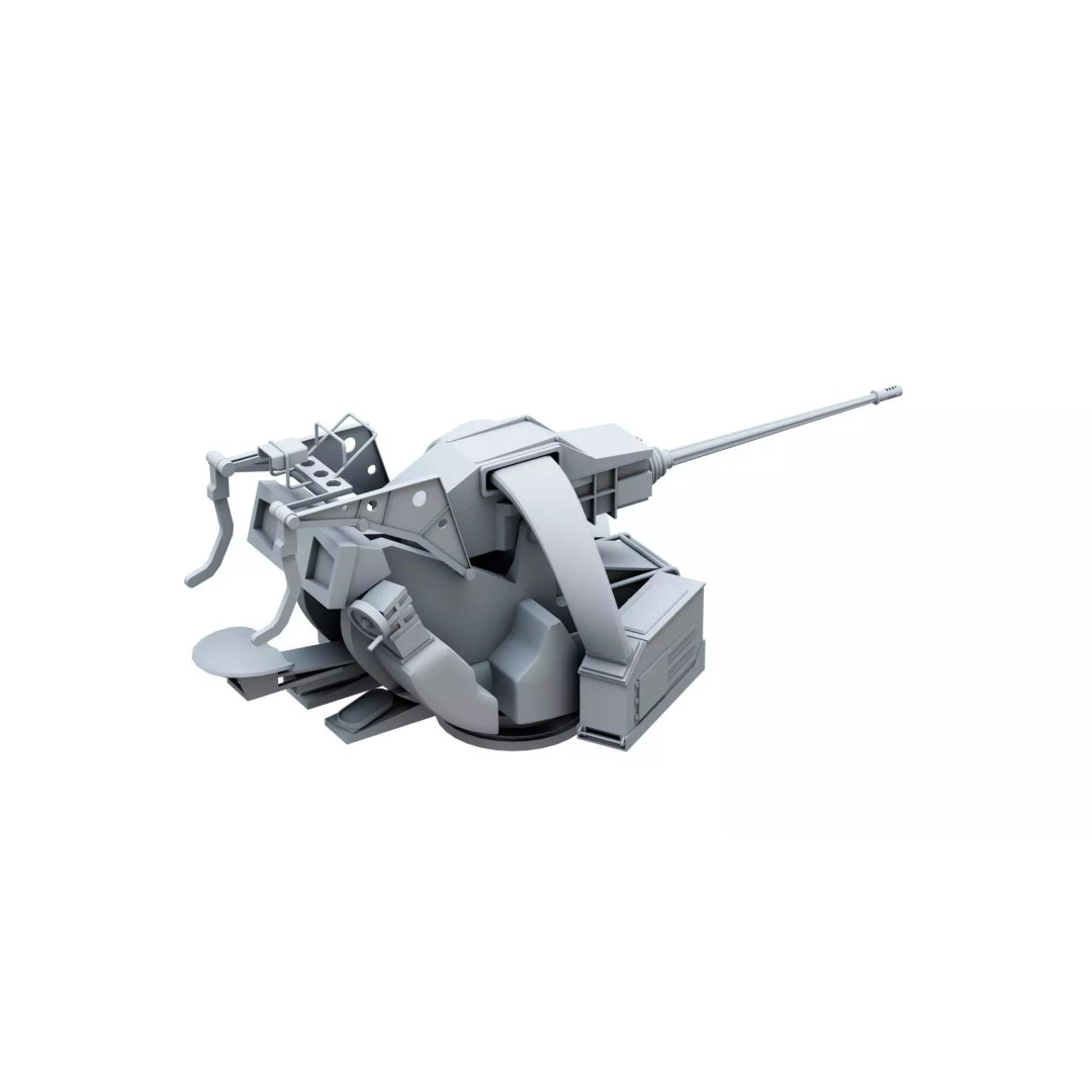 KBA 25 80 Machine Gun System 3D Model – PBR Naval Weapon, Blender, FBX, OBJ - View 8