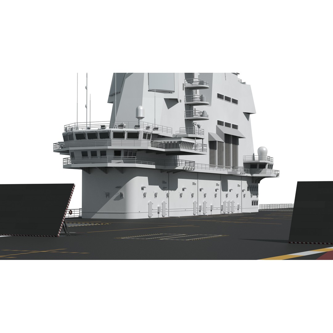 Shandong Aircraft Carrier 3D Model – Military Watercraft, FBX, OBJ - View 10