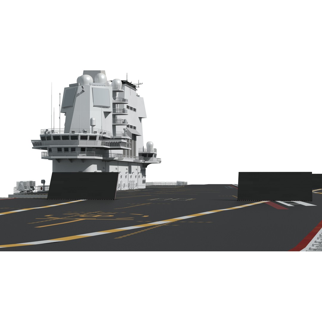Shandong Aircraft Carrier 3D Model – Military Watercraft, FBX, OBJ - View 11