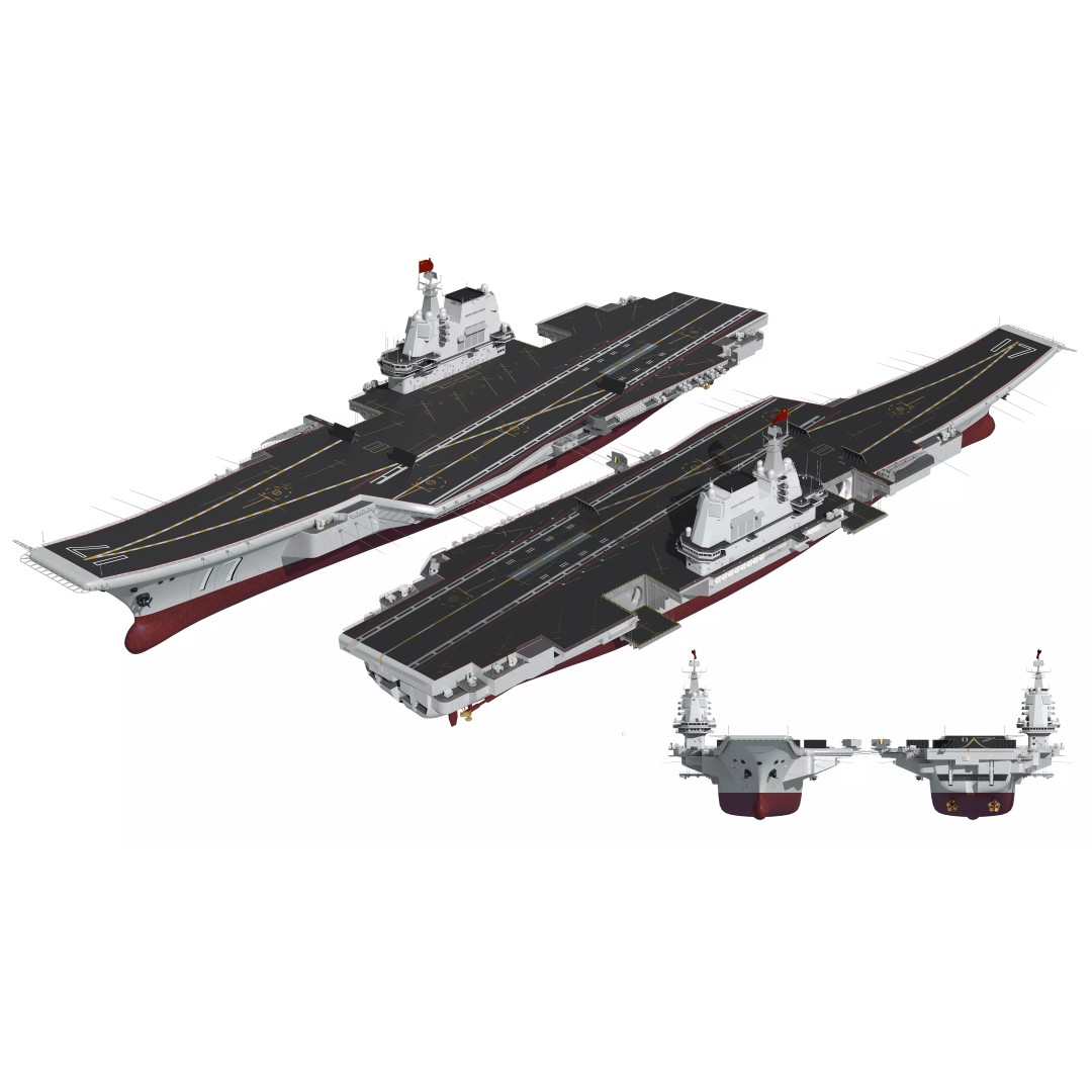 Shandong Aircraft Carrier 3D Model – Military Watercraft, FBX, OBJ - View 2