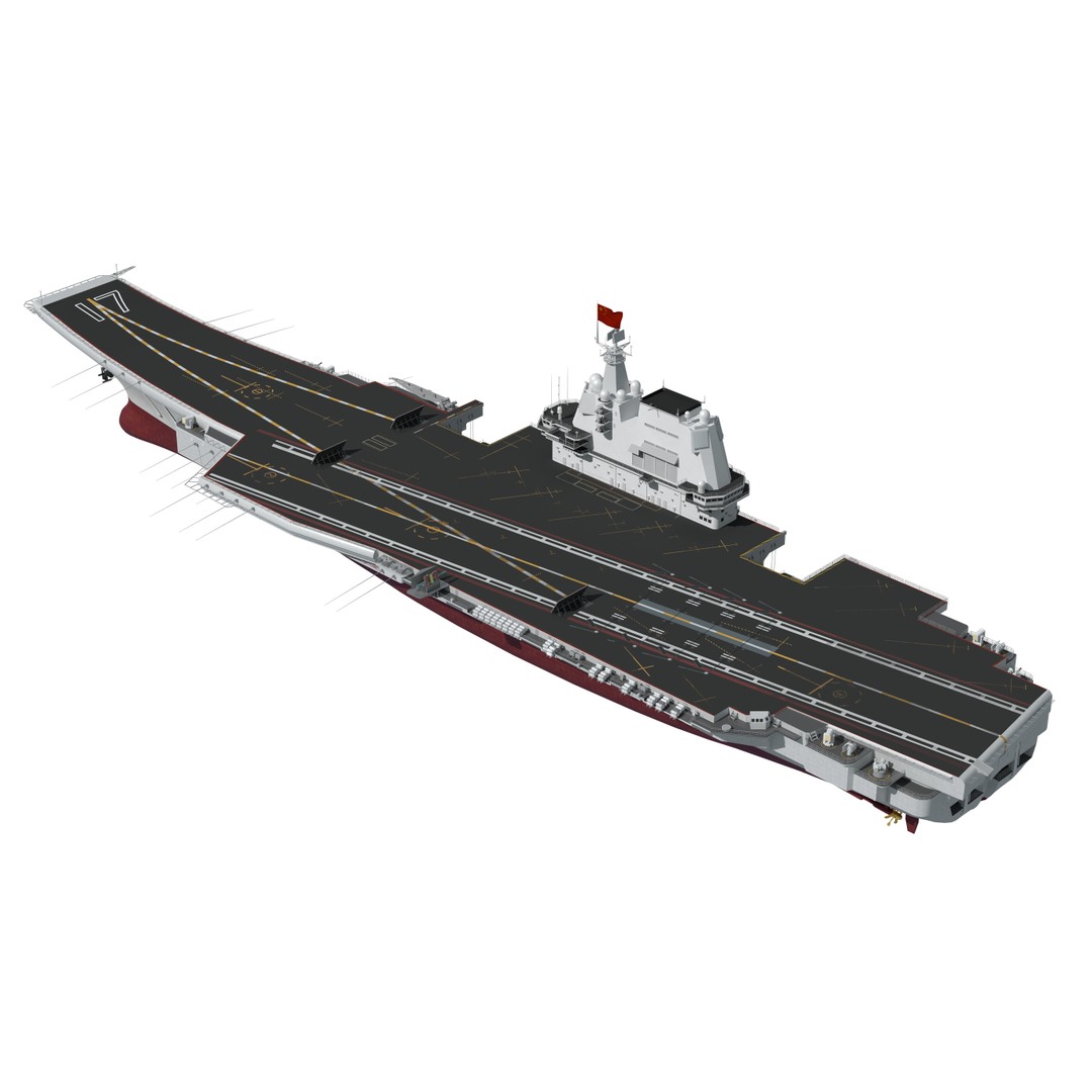 Shandong Aircraft Carrier 3D Model – Military Watercraft, FBX, OBJ - View 20