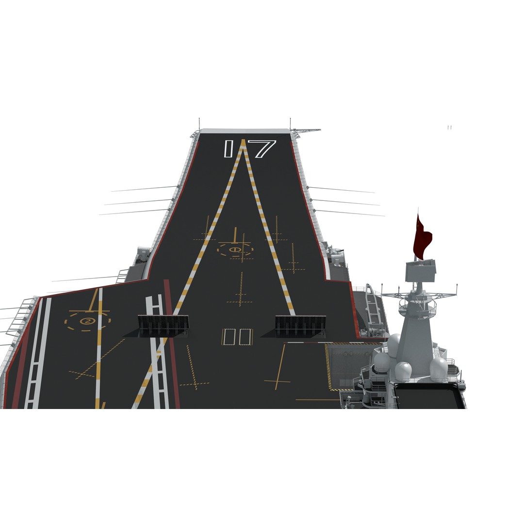 Shandong Aircraft Carrier 3D Model – Military Watercraft, FBX, OBJ - View 21
