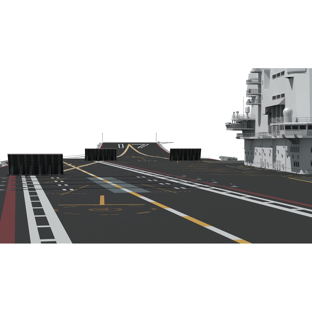 Shandong Aircraft Carrier 3D Model – Military Watercraft, FBX, OBJ - View 22