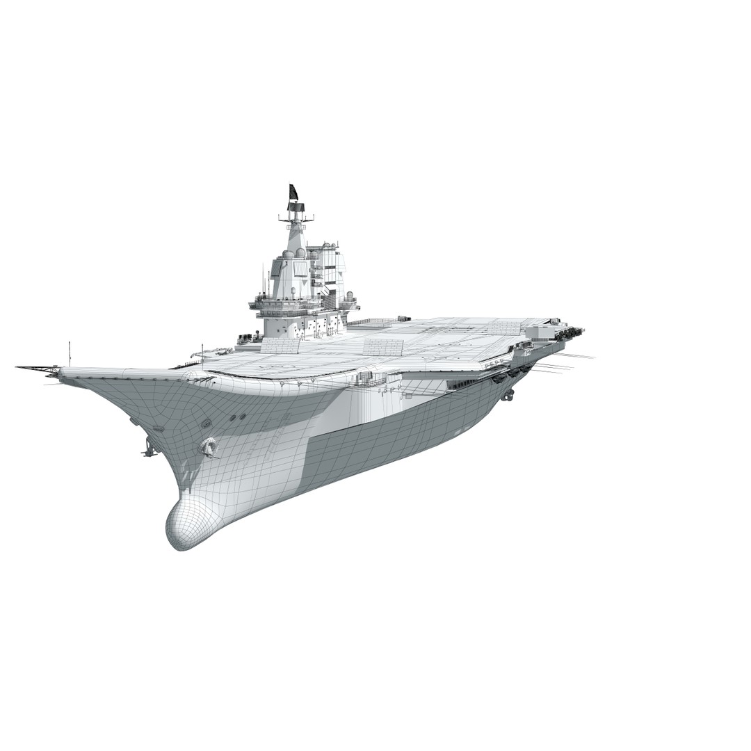 Shandong Aircraft Carrier 3D Model – Military Watercraft, FBX, OBJ - View 39
