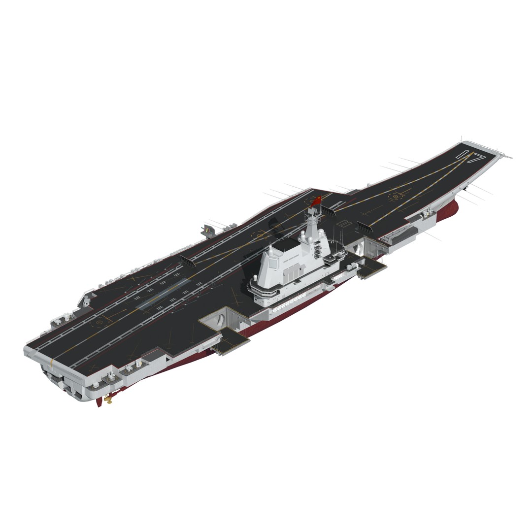 Shandong Aircraft Carrier 3D Model – Military Watercraft, FBX, OBJ - View 4