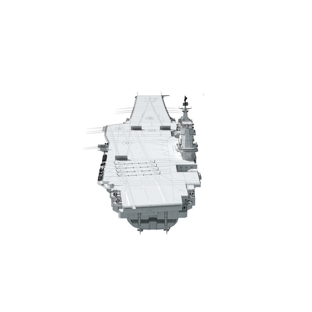 Shandong Aircraft Carrier 3D Model – Military Watercraft, FBX, OBJ - View 40