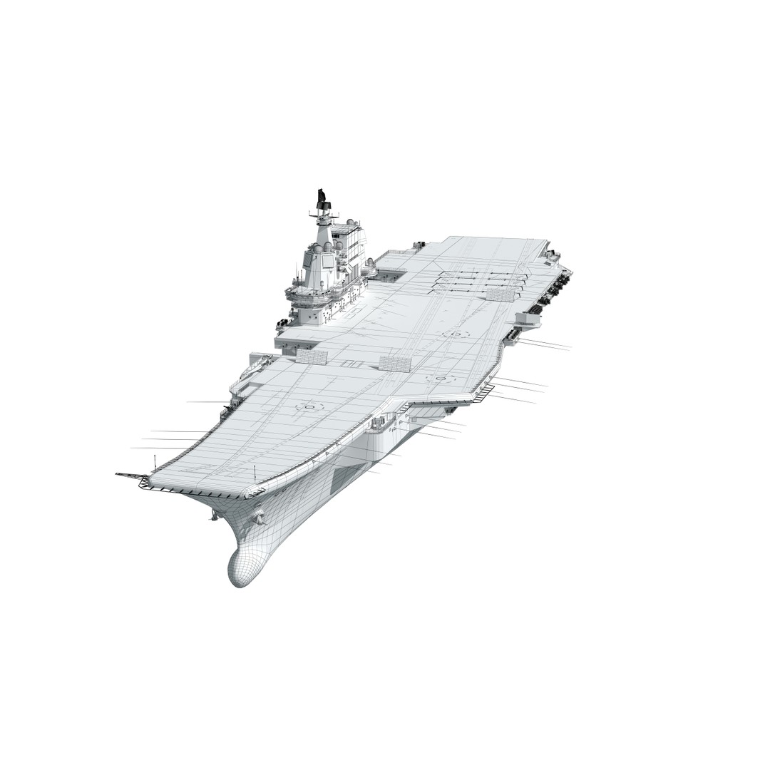 Shandong Aircraft Carrier 3D Model – Military Watercraft, FBX, OBJ - View 41