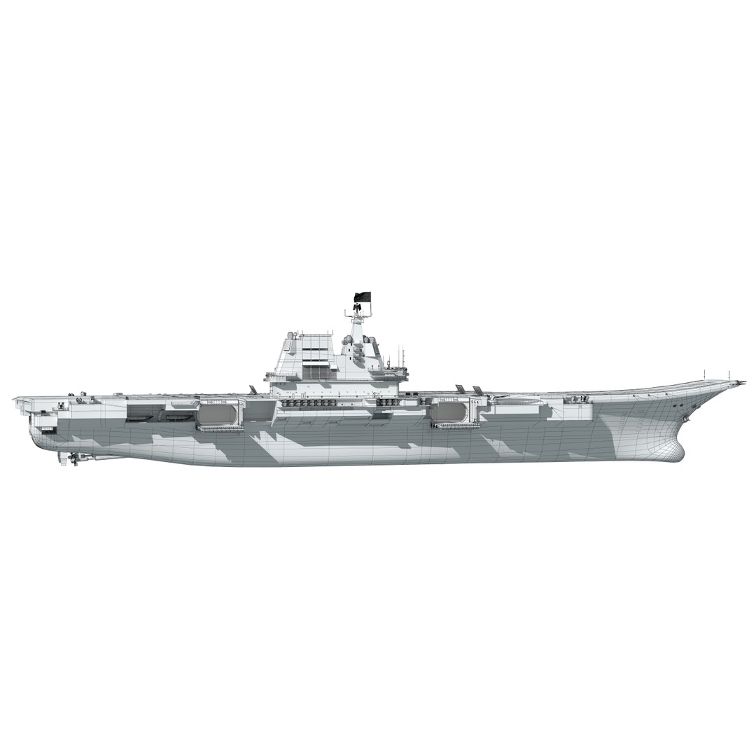 Shandong Aircraft Carrier 3D Model – Military Watercraft, FBX, OBJ - View 42