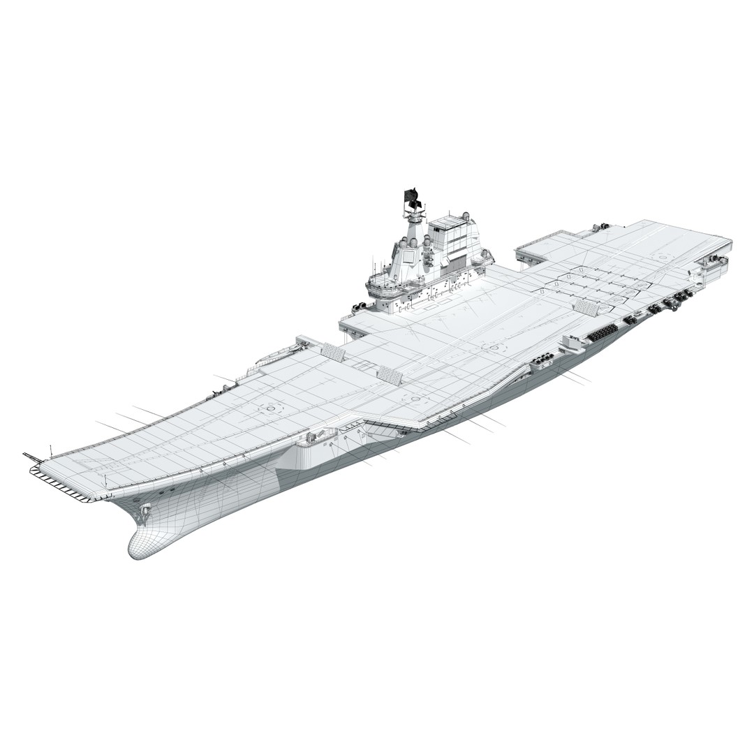 Shandong Aircraft Carrier 3D Model – Military Watercraft, FBX, OBJ - View 45