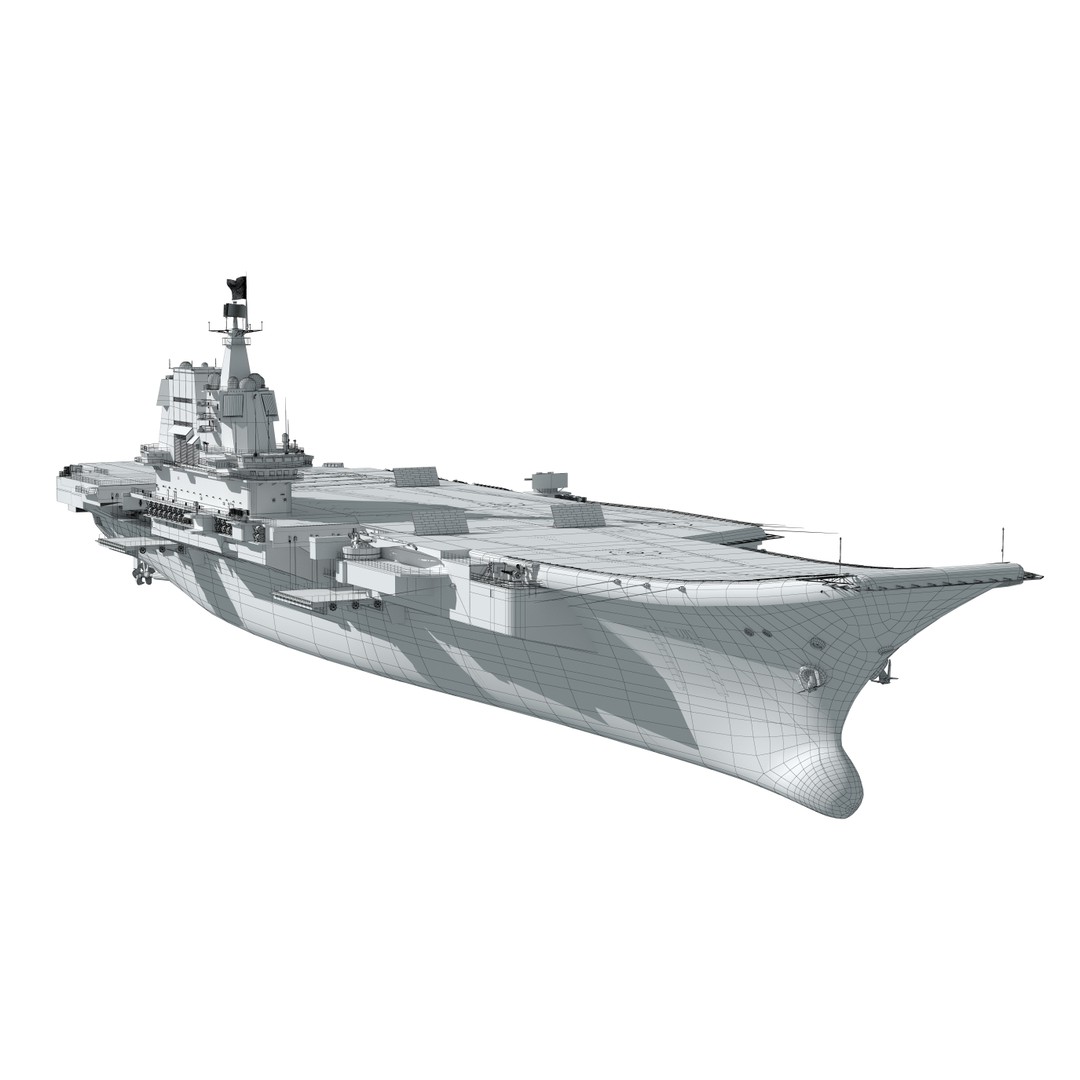 Shandong Aircraft Carrier 3D Model – Military Watercraft, FBX, OBJ - View 47