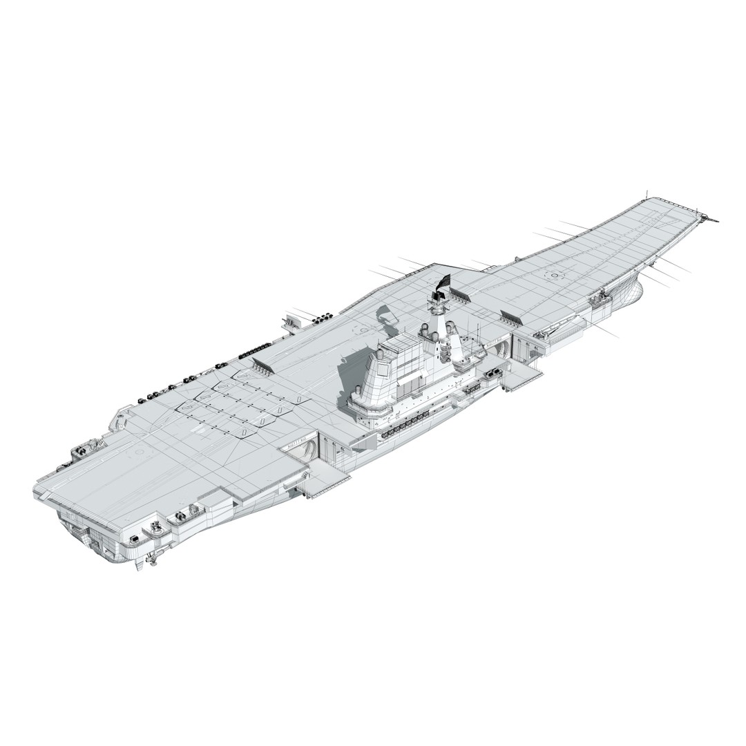 Shandong Aircraft Carrier 3D Model – Military Watercraft, FBX, OBJ - View 50