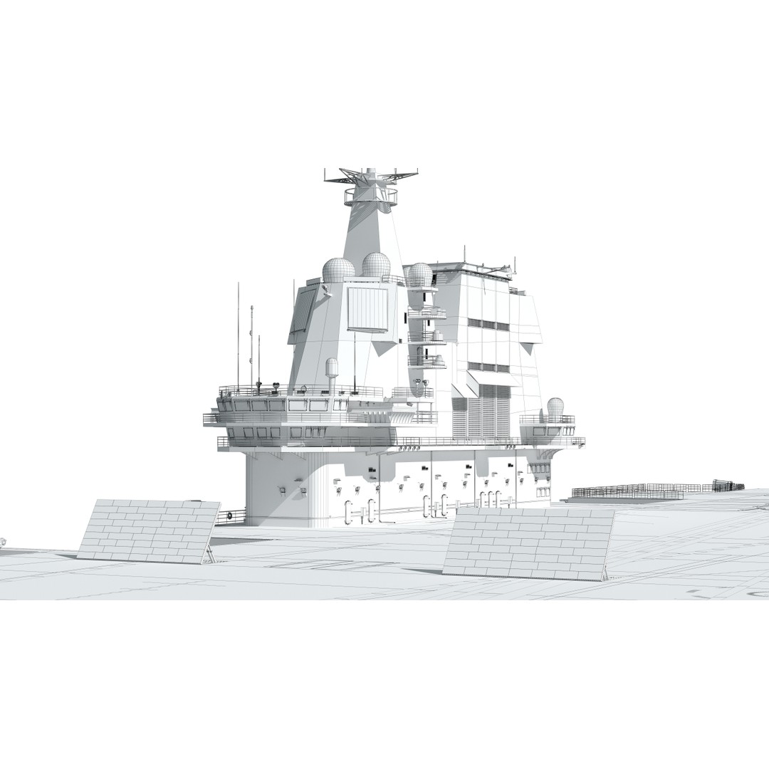 Shandong Aircraft Carrier 3D Model – Military Watercraft, FBX, OBJ - View 51