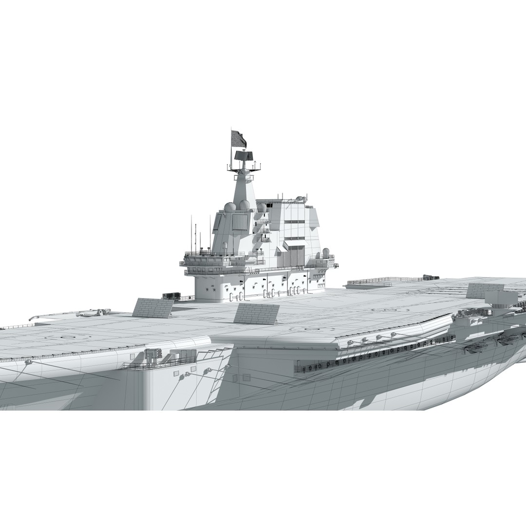 Shandong Aircraft Carrier 3D Model – Military Watercraft, FBX, OBJ - View 53