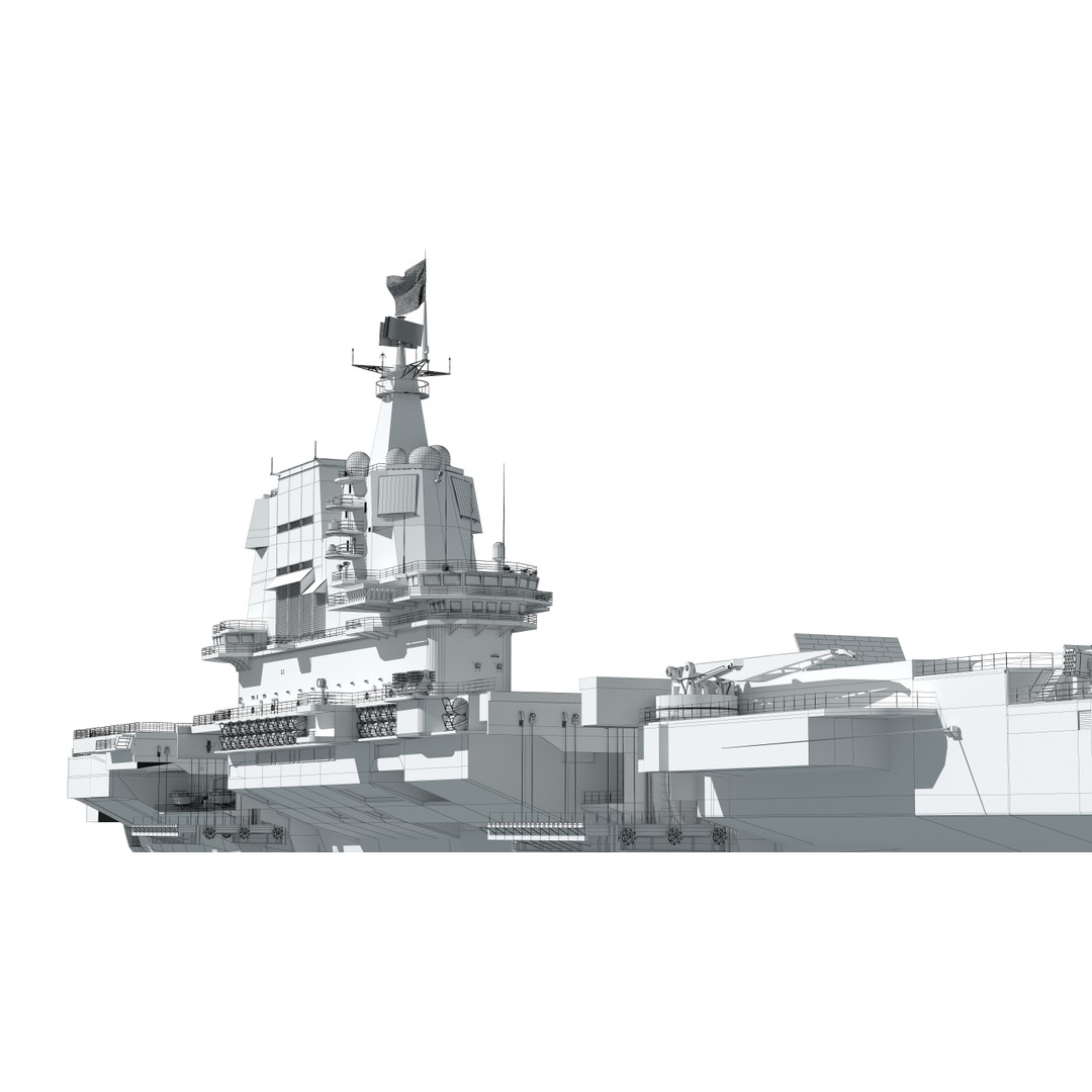 Shandong Aircraft Carrier 3D Model – Military Watercraft, FBX, OBJ - View 54