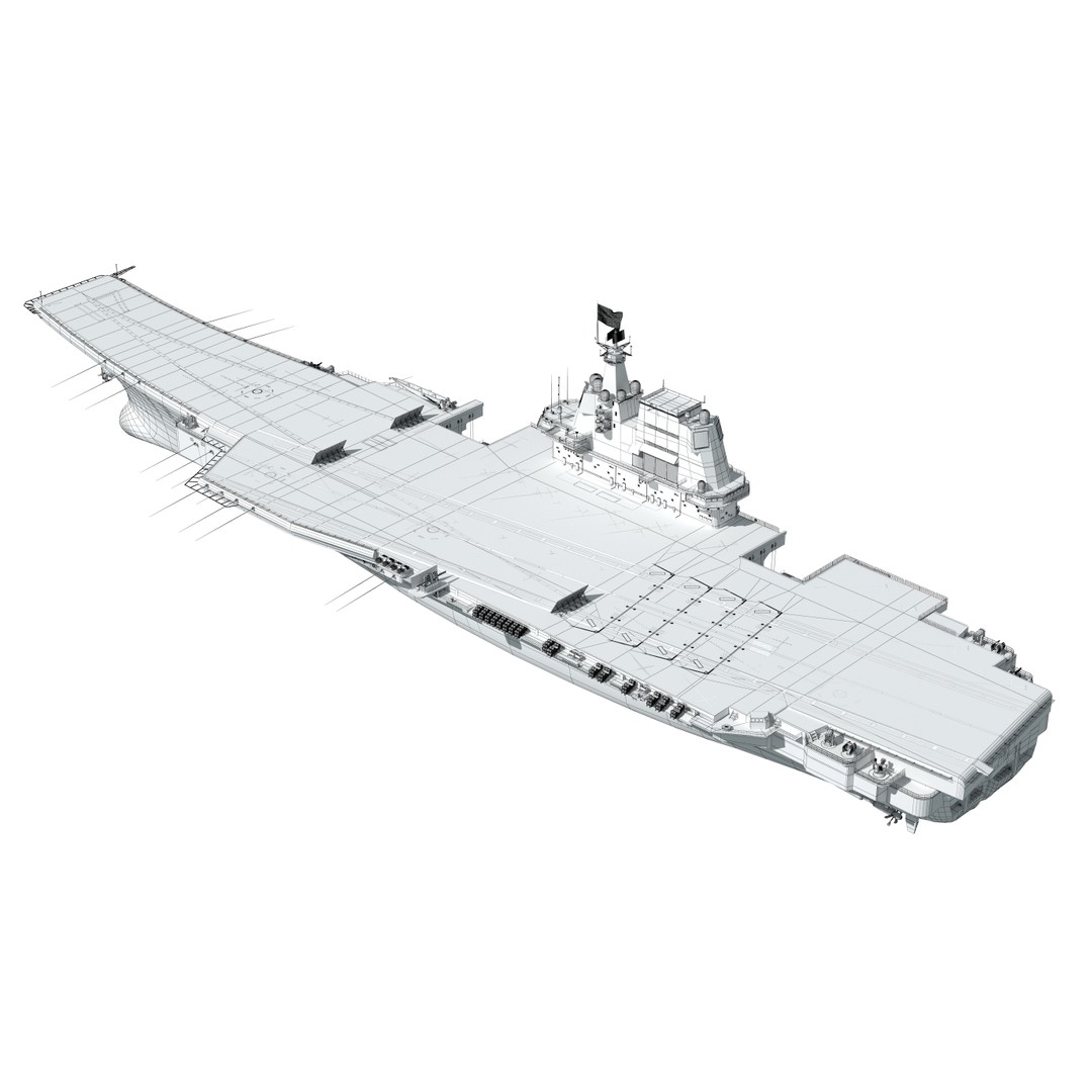 Shandong Aircraft Carrier 3D Model – Military Watercraft, FBX, OBJ - View 56