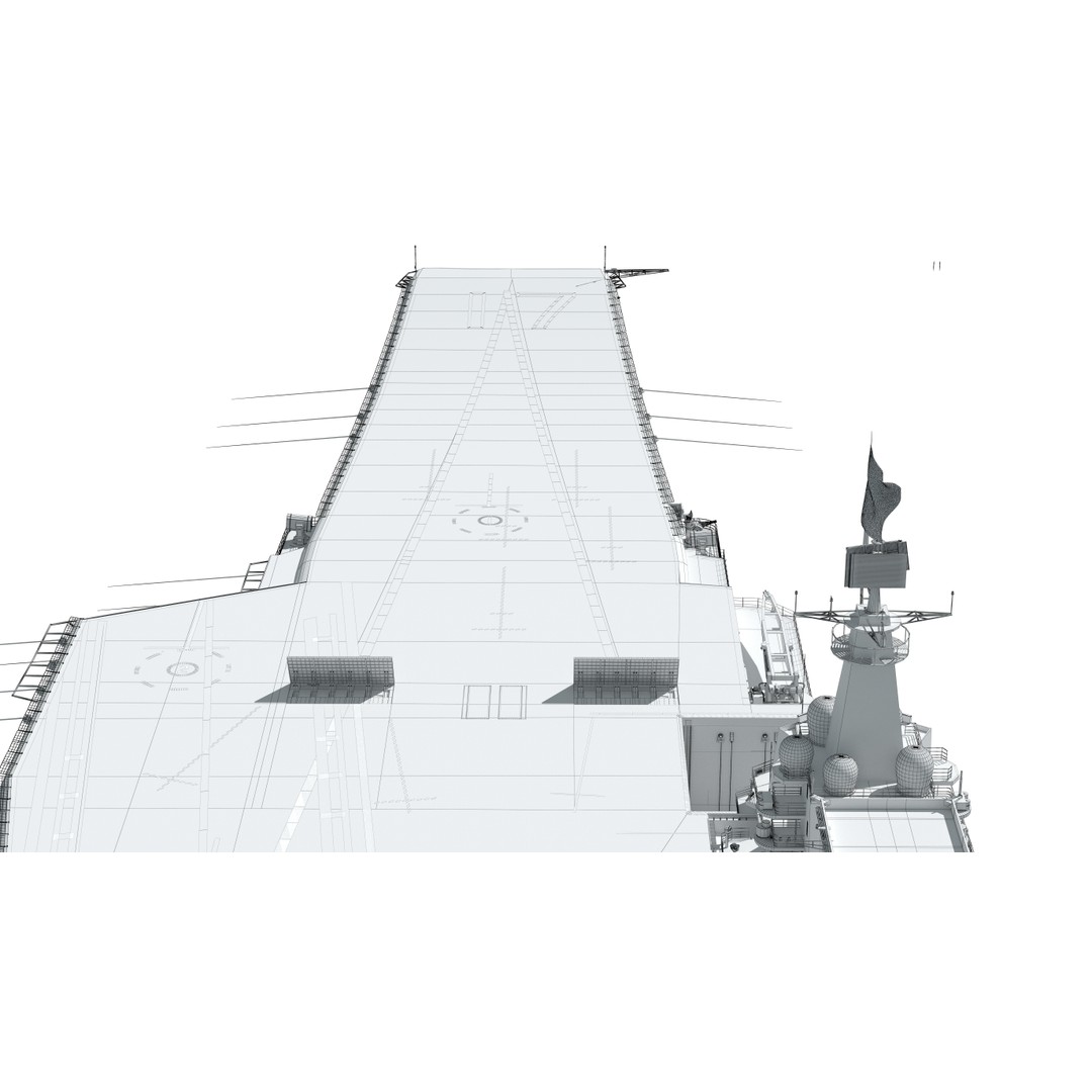 Shandong Aircraft Carrier 3D Model – Military Watercraft, FBX, OBJ - View 58
