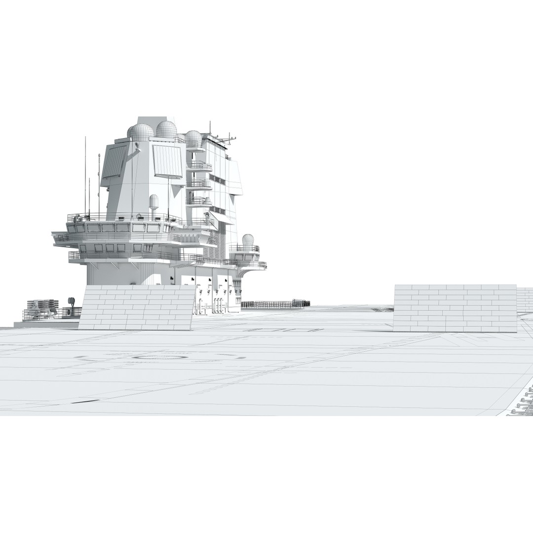 Shandong Aircraft Carrier 3D Model – Military Watercraft, FBX, OBJ - View 59