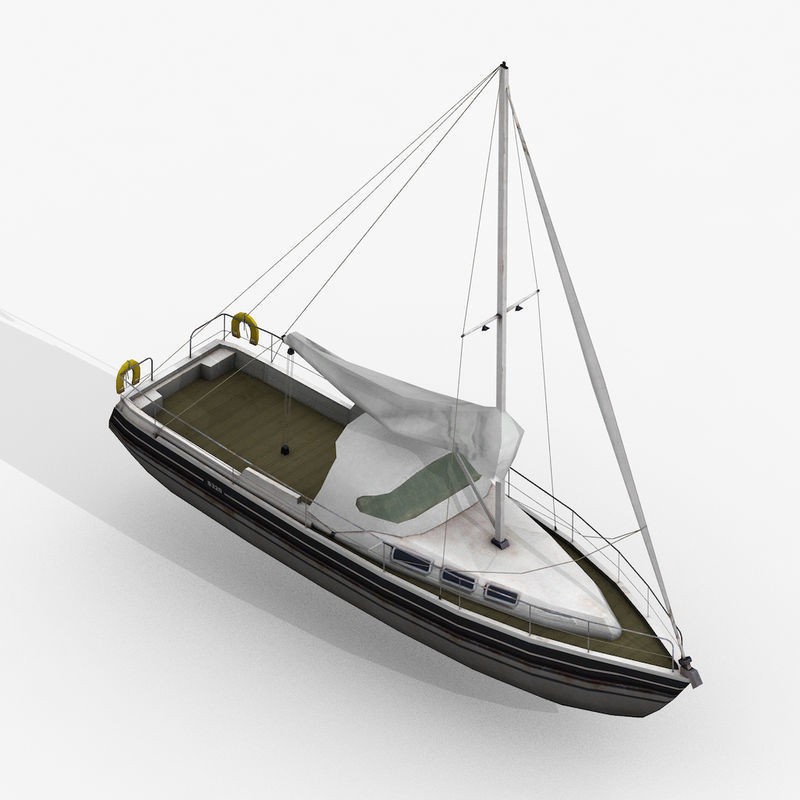 Sailboats 3D Model – Low Poly Watercraft Collection, FBX, Game Ready - View 13