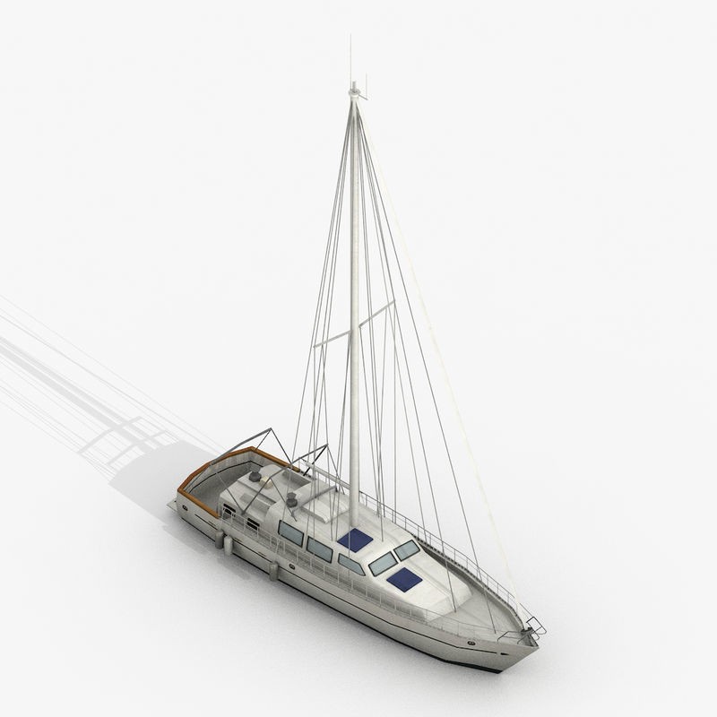 Sailboats 3D Model – Low Poly Watercraft Collection, FBX, Game Ready - View 18
